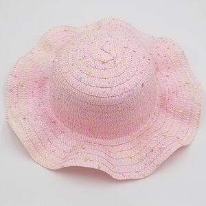 NWOT Woven Hat Confetti Easter Bucket Ruffle Brim